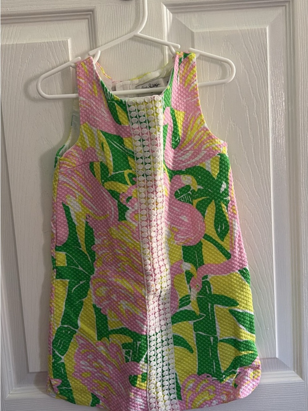 Lilly Pulitzer Pink, Green & Yellow Flamingo Tank Dress